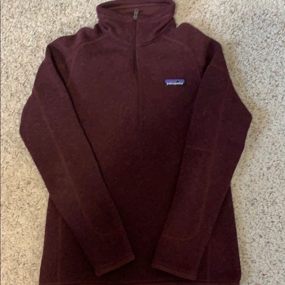 maroon Patagonia 3/4 zip up sweater